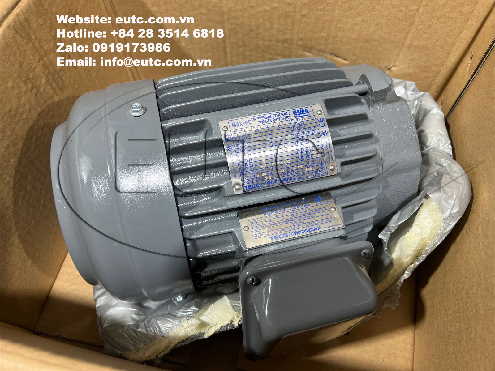 Teco-Westinghouse 1,5HP Electric Motor
